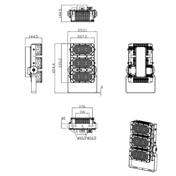 Illuminazione marina di alta qualità 240W LED - LX-FL03 